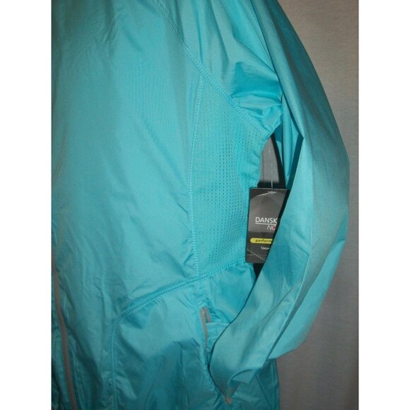 Danskin Womens Full Zip Hoodie Athletic Track Jacket Blue Neon Size 12-14 Large - Picture 7 of 11